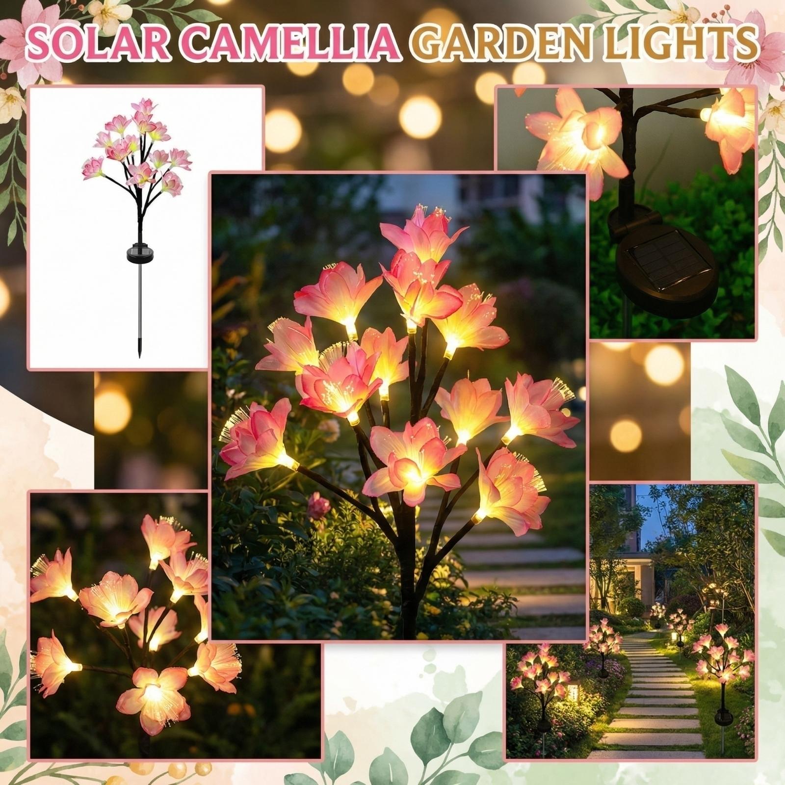 

Solar-powered Camellia-shaped Artificial Peach Blossomlight Street Light Outdoor Decoration One Size