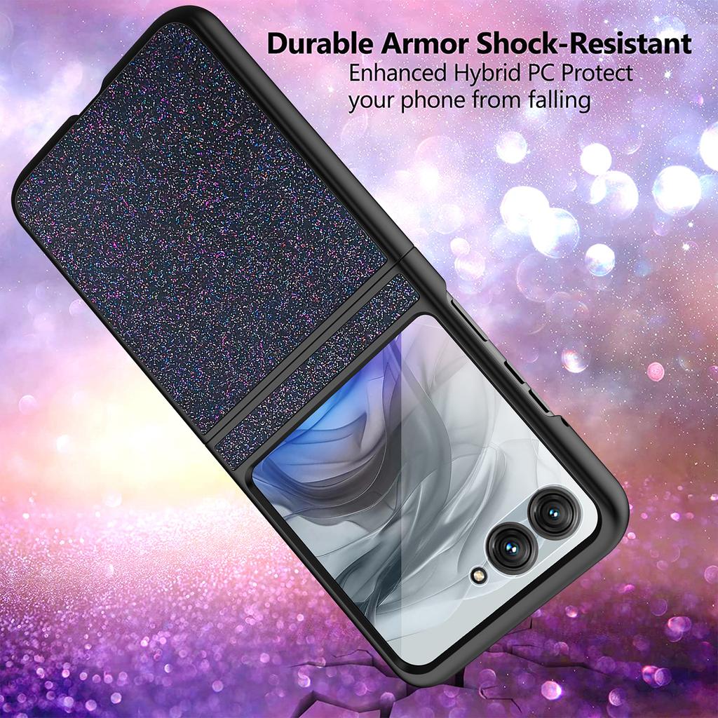 For Motorola Razr 60 Ultra 5G Case Anti-Fingerprint PU+PC+Tempered Glass Phone Back Cover