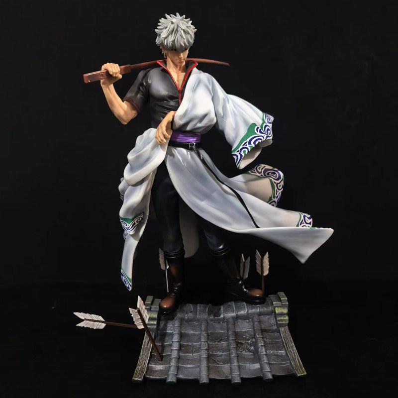 Anime Gintama Sakata Gintoki 2.0 Upgraded Roof Battle Gk Action Figure Desktop Decoration Pvc Trendy Children Toy Birthday Gifts