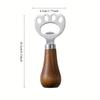 1pc Wood Handle Cat Claw Beer Opener Upright Durable Keychain Bottle Opener Stainless Steel Drink Cap Lid Remover Beverage