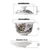 Blue and White Ceramic Gaiwan Tea Set: Small Tea Bowl & Tasting Cup with Concave Lid.