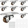 ABKP-Kitchen For DIY Projects 1/2 Inch Mini Swivel Caster Wheels Set Of 8, 360° Ball Bearing Quiet Rolling Low Profile