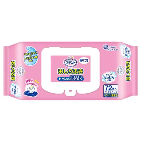 

Attends Flushable Baby Wipes, Soap Scent, 72 Wipes, 180 x 200 mm