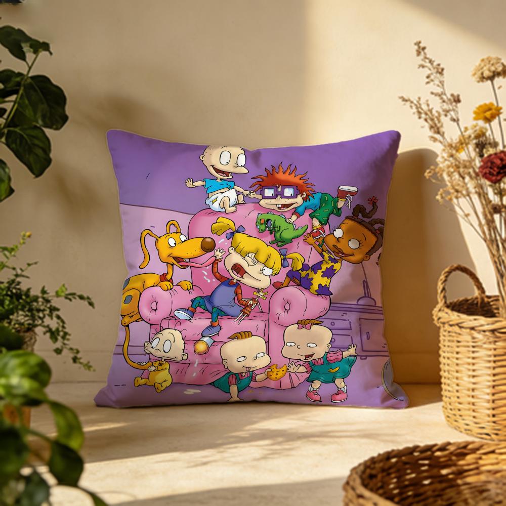 Trendy RRugratses Cushion Cover Versatile DoubleSided Pillow Case Fit for Sofa Bed Car Daily Decor