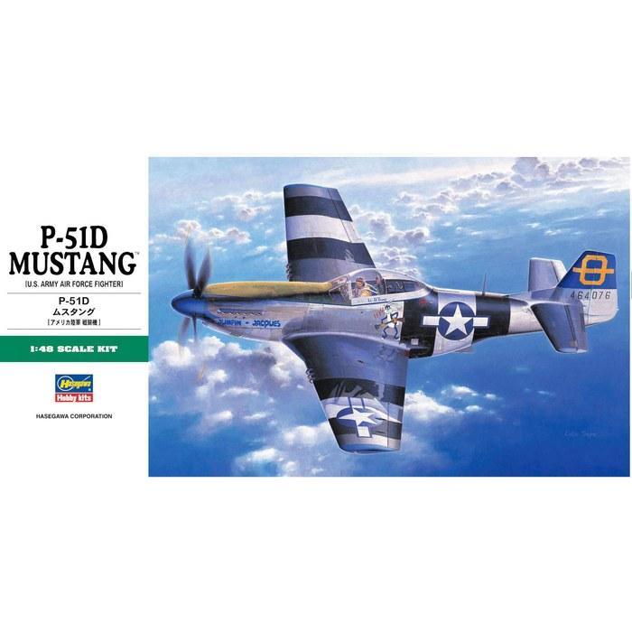 Hasegawa 1/48 U.S. Army P-51D Mustang Plastic Model Kit JT30, Standard Color, Medium