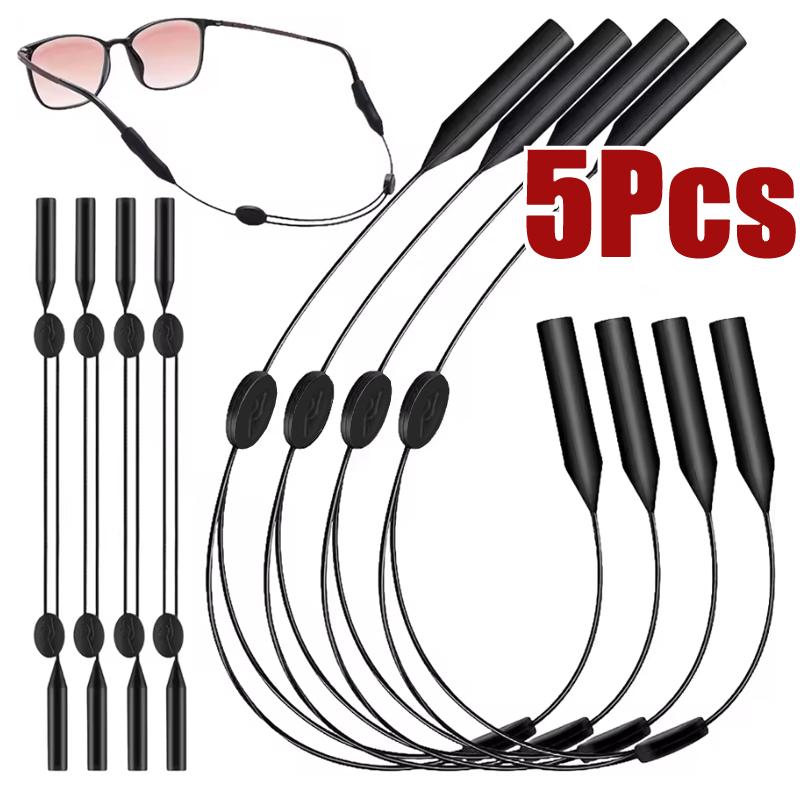 5 Pcs Universal Adjustable Eyewear Retainer Fit Unisex Strap Safety Glasses Holder Retractable Sports Sunglasses Non-Slip Rope