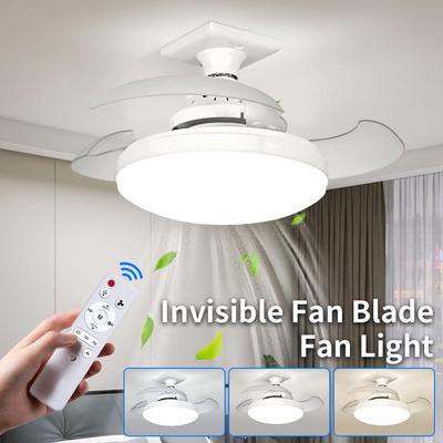 Unsichtbarer Lüfterflügel Lüfterleuchte Multifunktionale E27 Deckenventilatorlampe Wohnzimmer Windgeschwindigkeit Einstellbar Intelligente Beleuchtung Leuchten