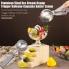 Kreativ Mote 1 stk Stor Volum Iskremkake Rustfritt Stål Iskremverktøy med Avtrekker Lett å Rengjøre Sylindrisk Kakeskje kitc