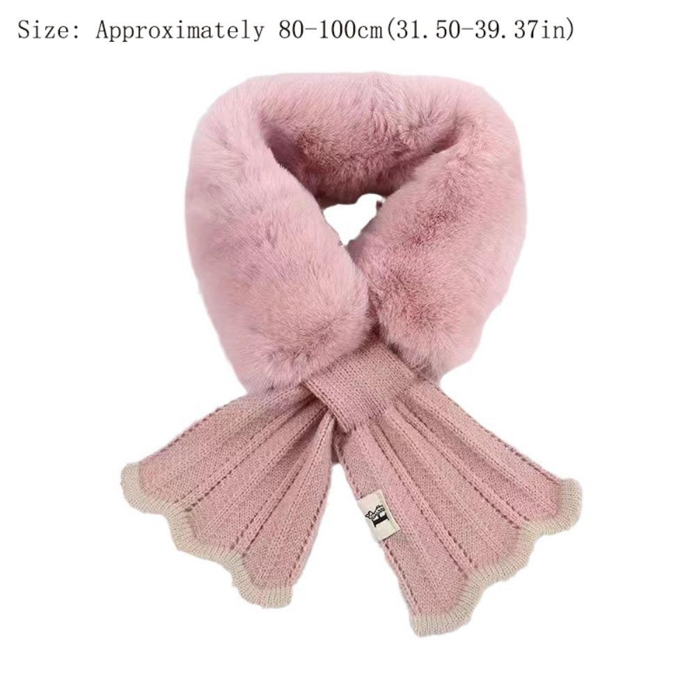 Windproof Neck Scarves Shawl Plush Scarfs Elegant Knitted Scarf  Women Accessories