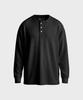 HEBIWEDEO Washable Waffle Henley Neck