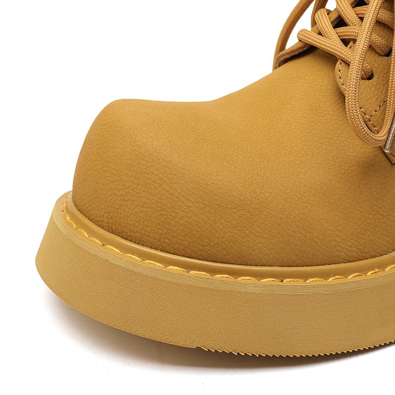 Original Design 2024 s/a Neuer Street Teenager Stil Gelbes Leder Schuhe mit Höhenerhöhung für Herren Daily Dress Hombre Casual