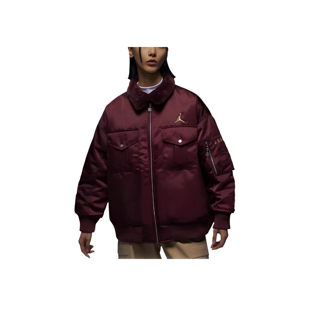 Jordan Einfarbige Freizeitjacke mit Rückendesign und Stehkragen Damenjacke Burgunderrot FZ6449-619