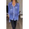 Plus Size Women's Shirt Spring and Summer Fashion Printing Loose Sexy Swallowtail Shirt