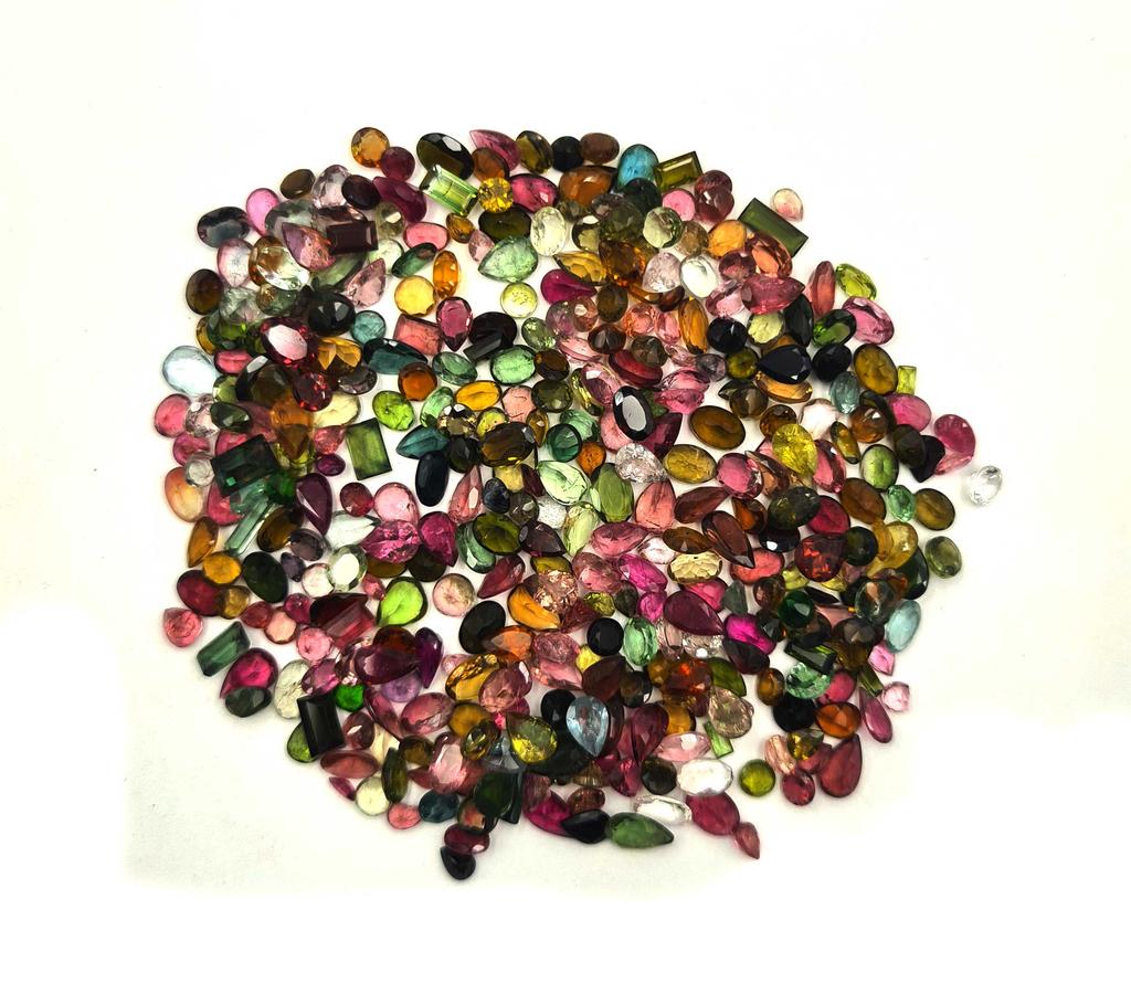 Natural Multi Tourmaline Mix Shape Cut Loose Gemstone Lot 10-15 Pcs 5 CT For Jewelry Making