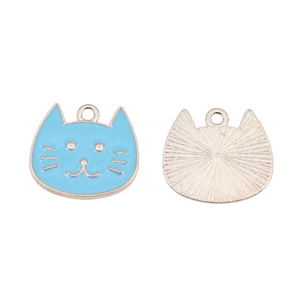 Enamel Charms Cats Pendants For Cute Pet Lover Jewelry Making Accessories