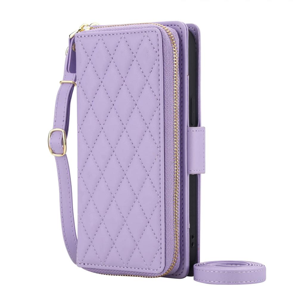Crossbody Wallet Case for Samsung Galaxy S26 S25 S24 S23 Ultra S25 Edge, RFID Blocking Zipper Purse Flip Cover with Card Holder