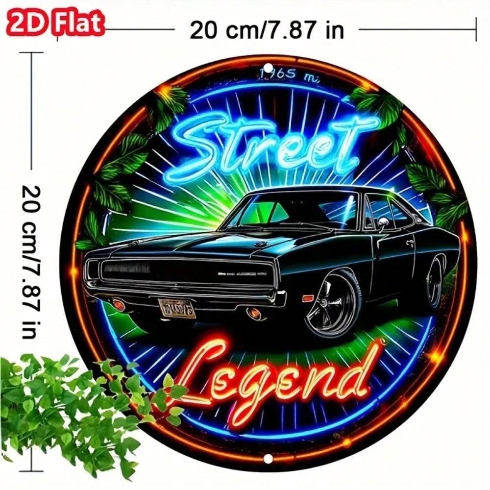 Винтажная металлическая жестяная вывеска с изображением маслкара Ретро Неоновое настенное искусство Декор 20x20