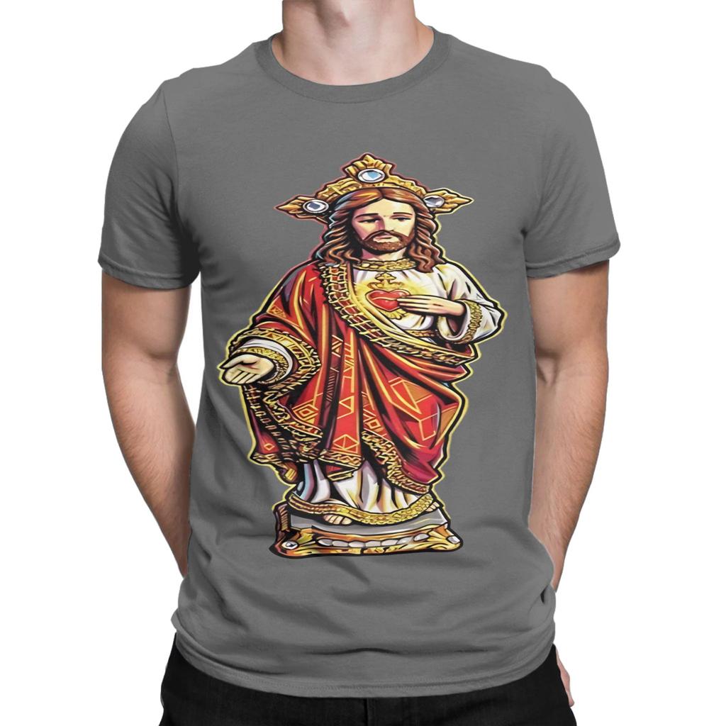 Heiligstes Herz Jesu Göttliche Segnung Design Lustig 100% Baumwolle T-Shirt Jesus T-Shirts Oberteile Für Unisex