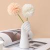 European Style Desktop Vase Ornament Smooth Retro Flower Vase Modern Hand Shape Vase Outdoor Decor