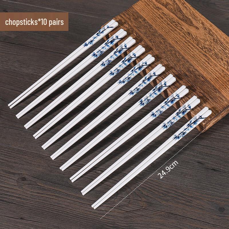 

Blue and White Birds Ceramic Chopsticks Set