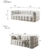 Light French Lambswool Marshmallow Sofa - Small Apartment Three-Seater, Customizable Luxury Living Room Furniture