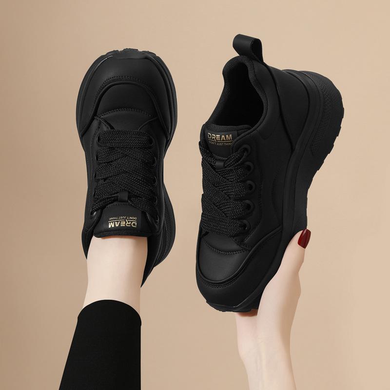 

Versatile soft-soled single shoes women s new autumn small height increase women s fashion muffin-bottom bread shoes cotton shoes 35