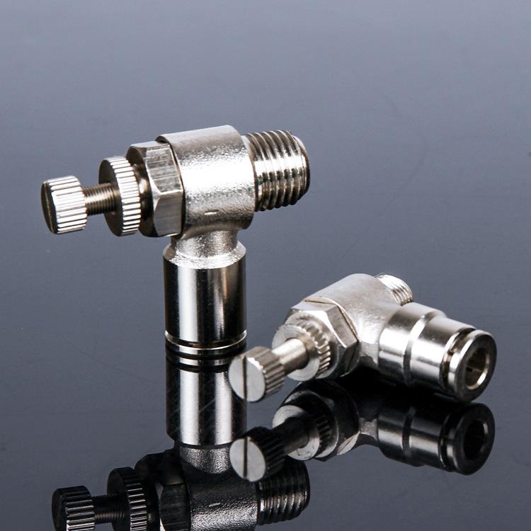 All-Copper Quick Connect Pneumatic Air Tube Connector Speed Control Valve SL4-M5/6-01