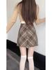Karriertes Woll-Bodycon-Miniröck in Übergröße - College-Stil für Herbst/Winter