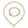 New Style Stainless Steel Toggle Jewelry Sets For Men Women Link Chain Bracelet And Necklaces Set