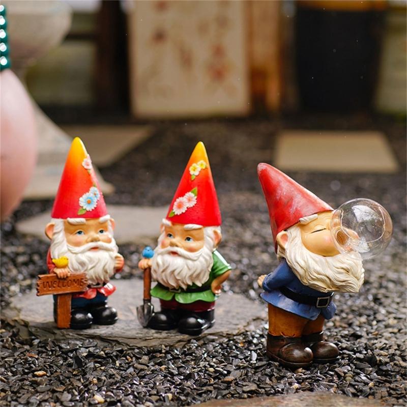 American Solar Resin Gnome Statue Art Crafts Desktop Decoration