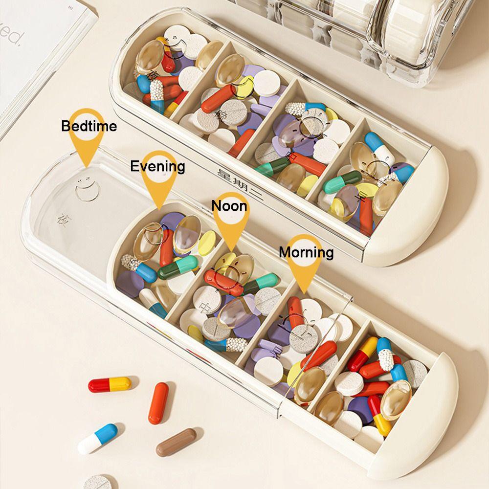 Wall Mounted Medicine Storage Dispenser Plastic Pill Organizer Practical 7 Days Pill Box  for Home