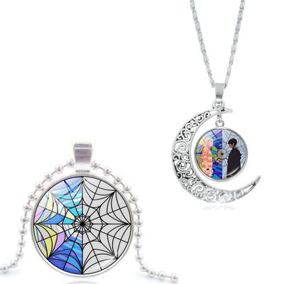 2pcs Wednesday Addams Pendant Necklace for Child Birthday Party Decorations