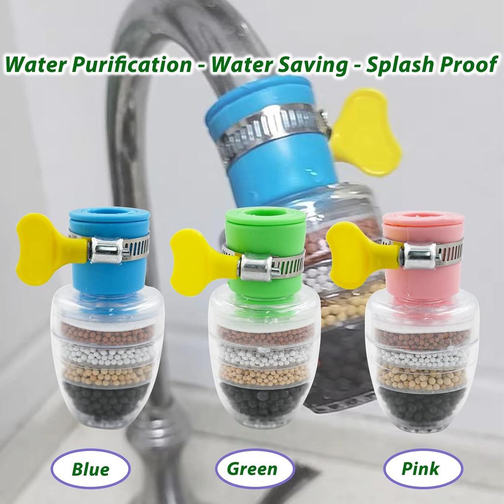 6 Layers Faucet Water Filter Tap Purifier 360° Rotatable Coconut Charcoal Nozzle for Faucet Kitchen Household Water Filter