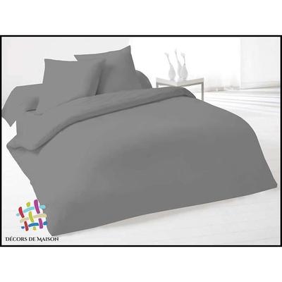 Plain Cotton Duvet Cover 140X200cm 1 Person - Anthracite - Home Decor