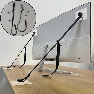 2/4Pack Adjustable TV Safety Straps No-Drill Adhesive Anti-Tip Furniture Anchors Kit For Baby Proofing, Flat Screens Fix To Wall