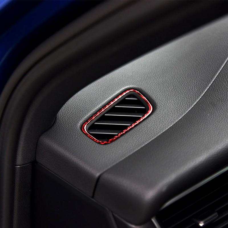 For Porsche Macan 2014- Carbon Fiber Dashboard Both Sides Air Outlet Panel Decorative Cover Car Interior Accessories Sticker