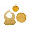 Children's Silicone Tableware Ten-piece Set Baby's Silicone Separated Dinner Plate Supplementary Bowl Fork Spoon Bib Mother and Baby Tableware Suit