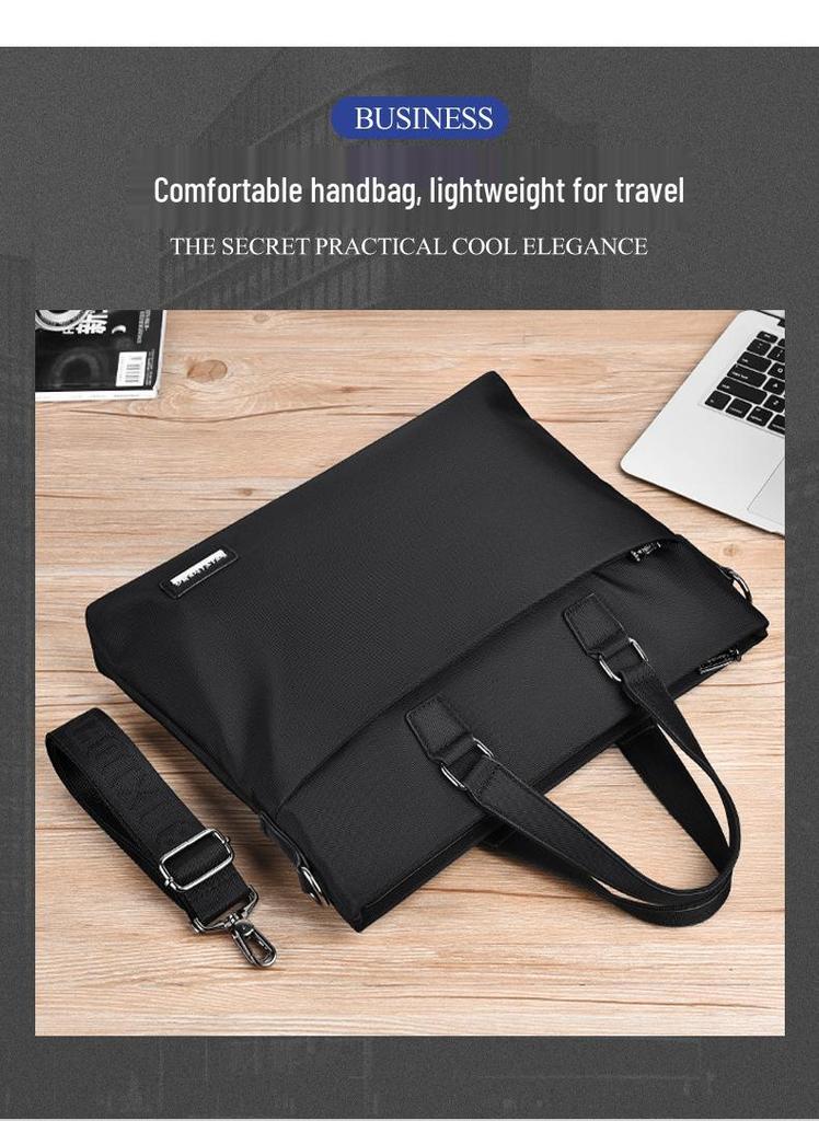 Infineo Men's Oxford Cloth Business Tote: Large Capacity Handbag for Meetings & Files