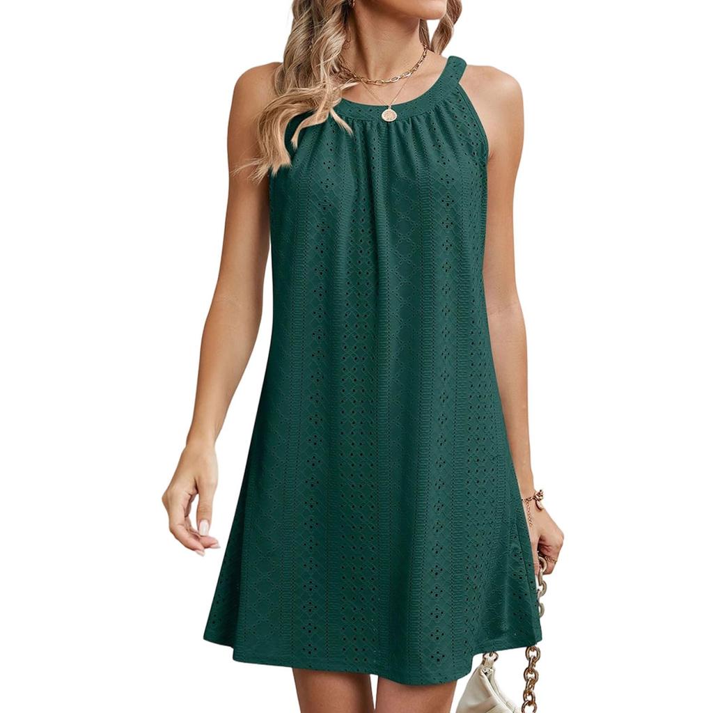 Modisches und elegantes ärmelloses A-Linien-Kleid für Damen