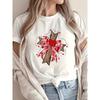 European Size Women's Valentine's Day Christian T-Shirt - Coquette Valentine Jesus Cross Design with Bible Verse Bow & Hearts
