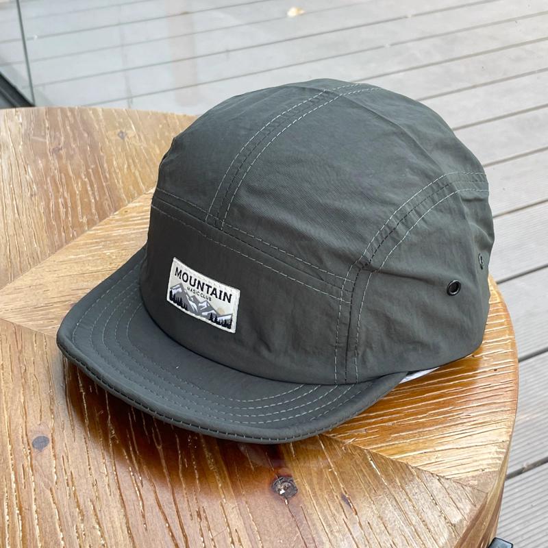 Short Brim Quick-Dry Cap with Embroidered Mesh Design Vintage Style Unisex for Running Hiking Outdoor Casual Wear Breathable