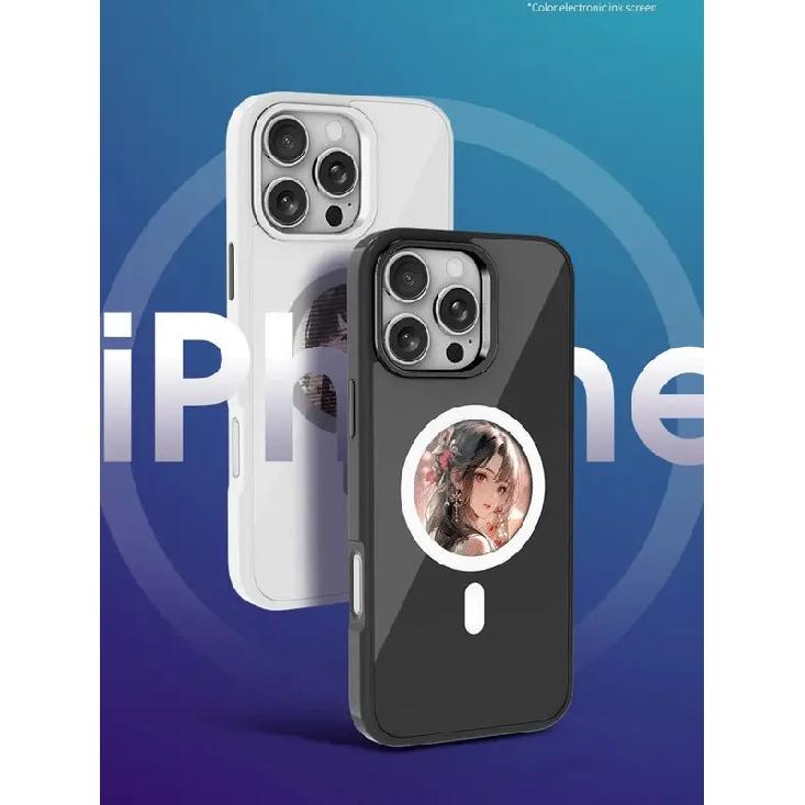 2.53 inches E-ink phone case photos Display Wireless transmission DIY screen for iphone 16/15/14/13 Round Support Magsafe