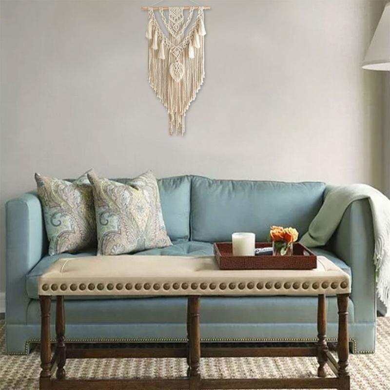 Wall Hanging Knitted Tapestry Woven Cotton Rope Hand-woven Tapestry Home Room Decorations Handmade Tapestry Photo Props