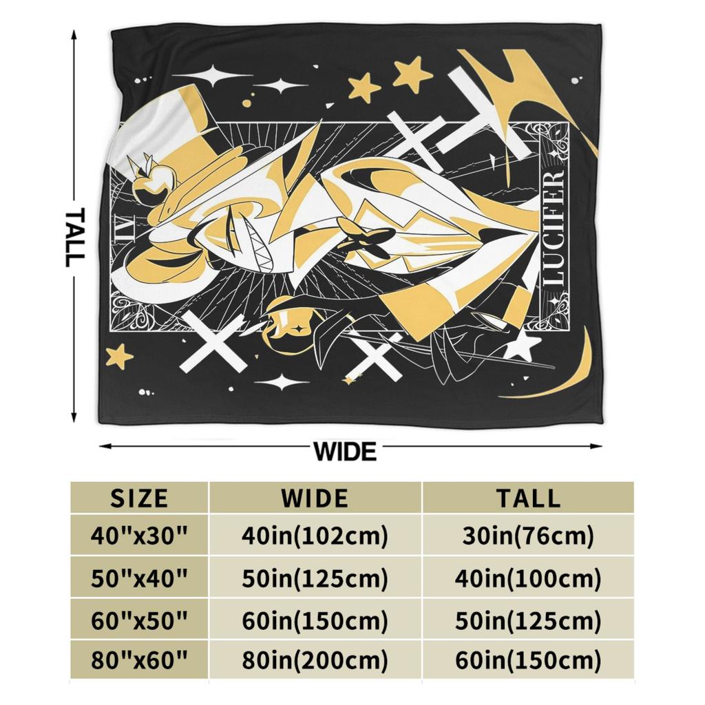 Lucifer Morningstar Hazbins Hotels Blankets Fleece Winter Breathable Lightweight Thin Throw Blanket for Home Outdoor Bedspreads