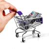 1:48 Mini Supermarket Shopping Cart Trolley Desktop Model Children's Toy Home Decoration Miniature