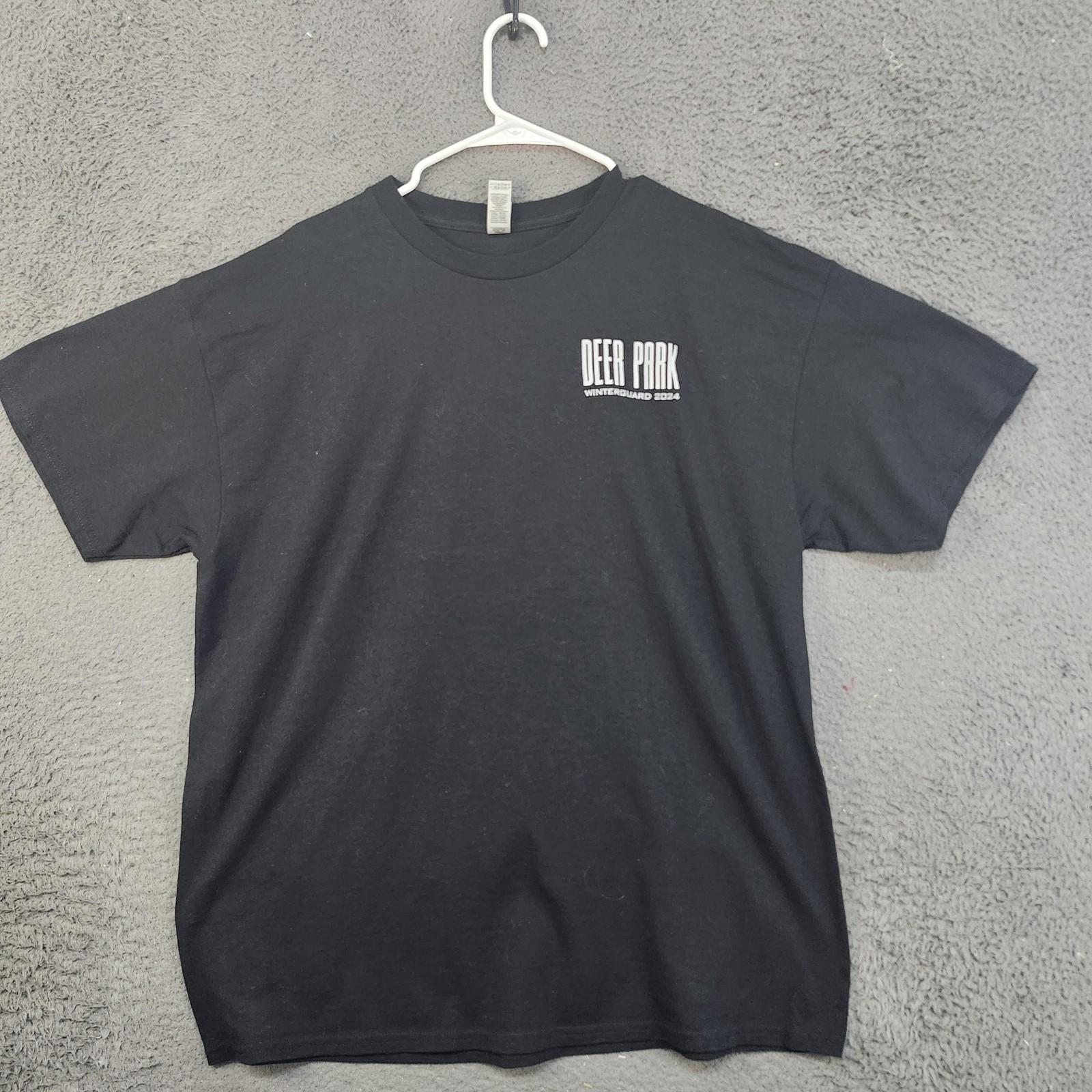 Deer Park Winterguard Shirt Mens XL Black Varsity 2024 Graphic Tee Color Guard Unisex T-Shirt S