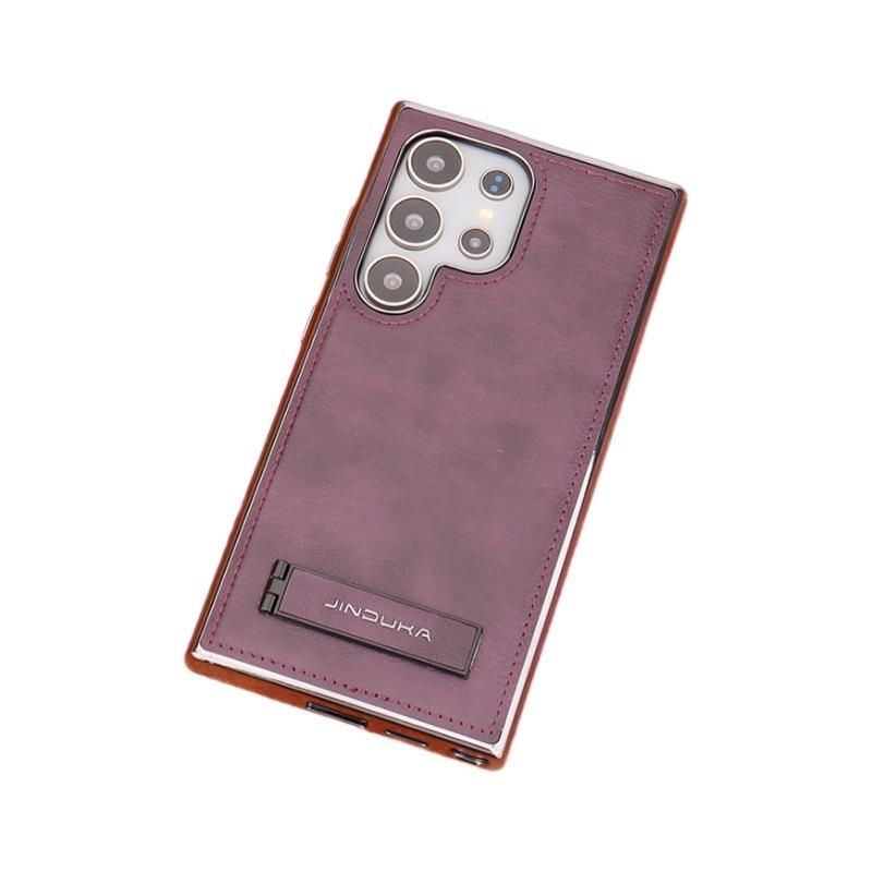 Applicable to Samsung S24Ultra mobile phone case, high-end bracket, business 23plus anti-drop all-inclusive Galaxy24 leather case.