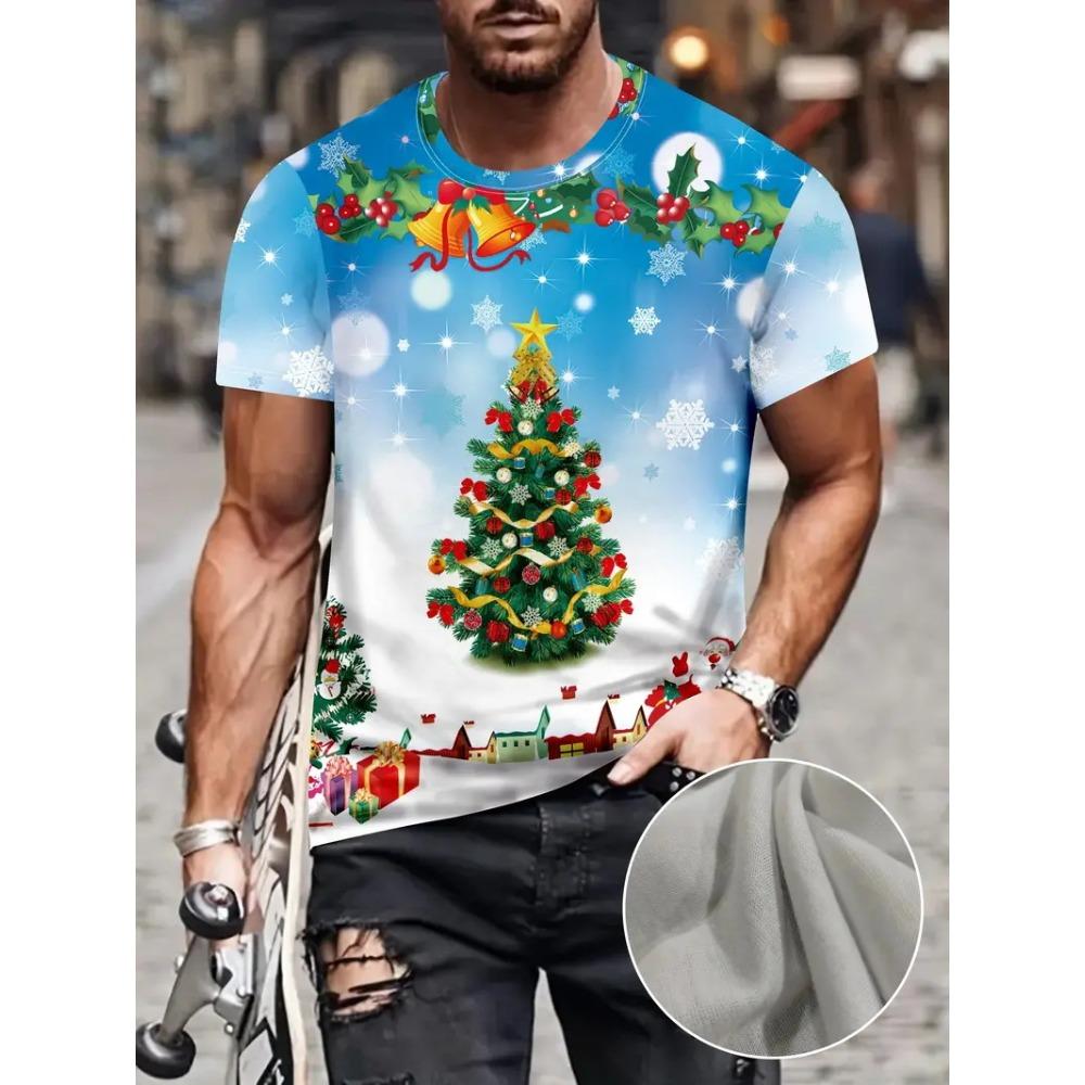 Men's Loose-Fit Crew Neck T-Shirt Suitable for Summer