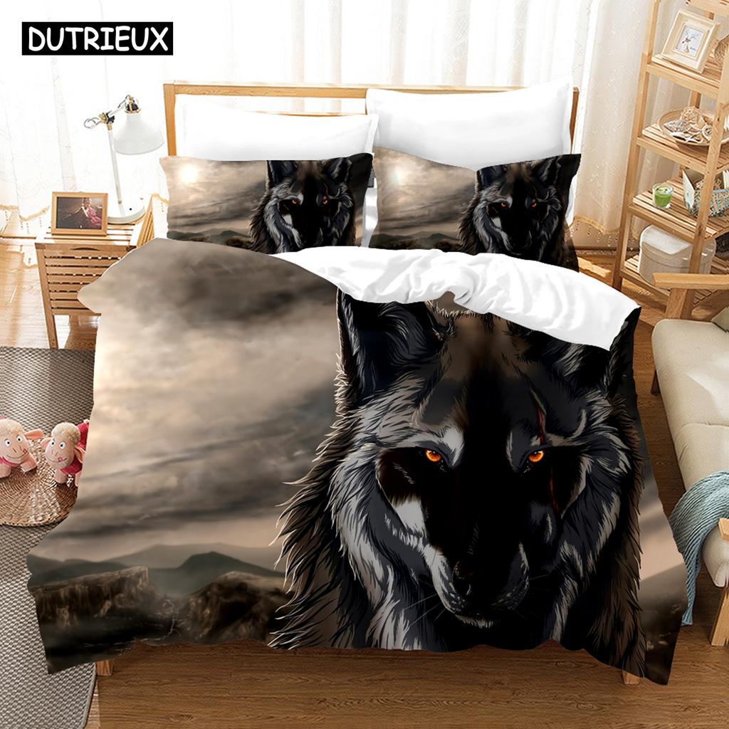 3D Die Wolf-Serie Bettwäsche-Sets Bettbezug-Set mit Kissenbezug Twin Full Queen King Bettwäsche Bettwäsche