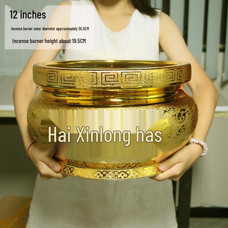 Small Ceramic Buddha Incense Burner with Golden Sand